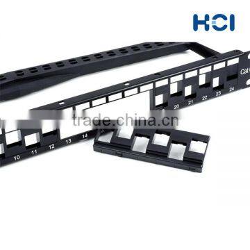 Network Solution 1U 24 Port Cat 6A Unshielded UTP Snap-In Type Discrete Patch Panel