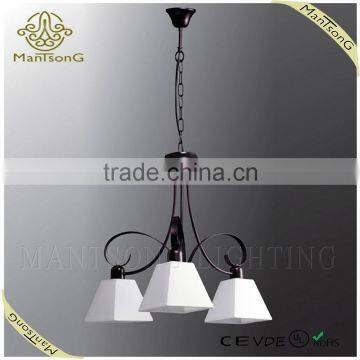 Wholesale new products modern wrought iron fabric pendant light