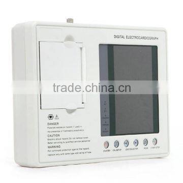 CE&ISO OEM Service White 7 Inch Color Screen 3 Channel Ekg Machine Portable photo-4