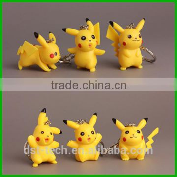 Hot Anime 6pcs Cartoon Pokeball Pikachu Style Key Ring Keychain