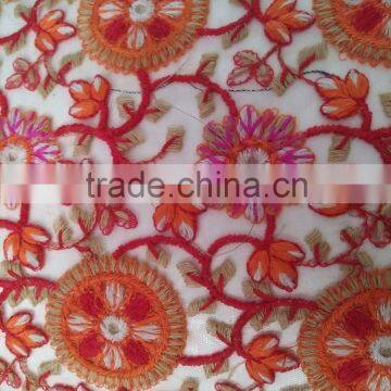 Beautiful Embroidery Garment Fabric of multi color