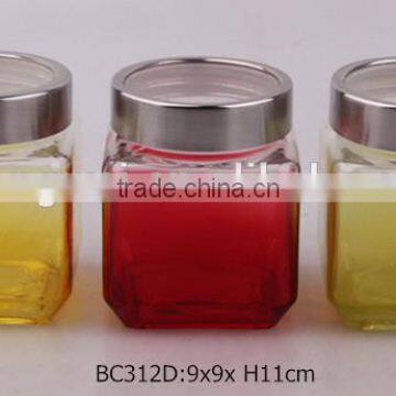 Glass Storage Jar Sprayed Color