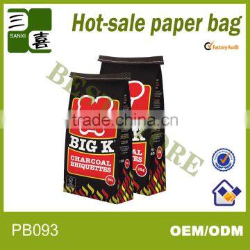 BBQ coal paper bag /two layer charcoal packaging paper bag