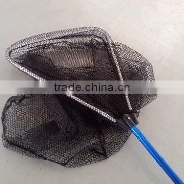 telescopic folding aluminum long handle triangle nylon fishing landing net