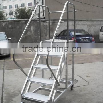 safety low level aluminum mobile work platform with wheels