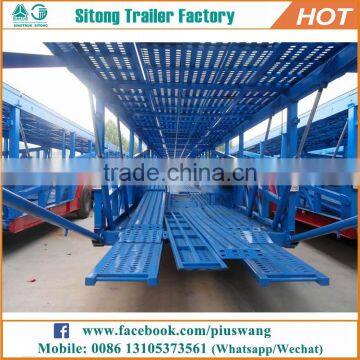 China Manufacturer 3 Axles Vehicle Carrier / Car Carrier Transport Semi Trailer for Sale photo-2