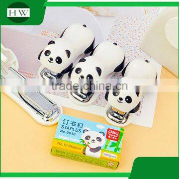 plastic mini cartoon portable office stationery manual panada paper stitcher stapling machine stapler