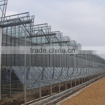 Hot dip galvanized steel structure cultivating glass greenhouse flowers