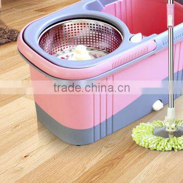 Spin Mop & Bucket System, Deluxe 360 Degree Spin Self-wringing Mop and Spin Dry Bucket With 2 Mop Heads - No Foot Pedal Needed photo-4