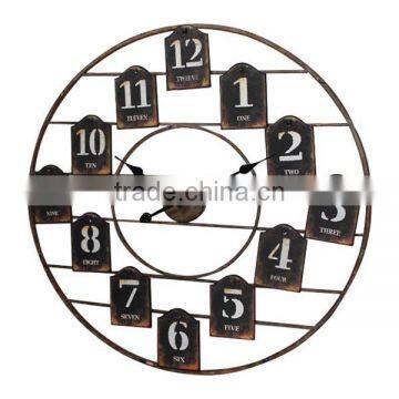 Novelty Metal Carved Antique Wal Clock Vintage Kitchen Wall Clock