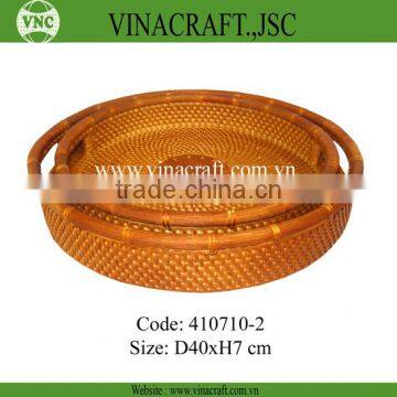 Nice rattan and bamboo serving trays