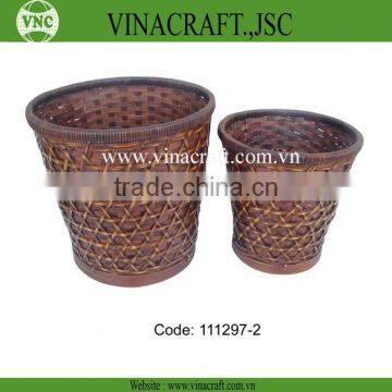 Vietnam Brown bamboo waste baskets wholesale