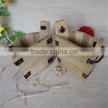 Handmade Semicircle Decorative Art Solid Wooden Mini Ice Buckets photo-2