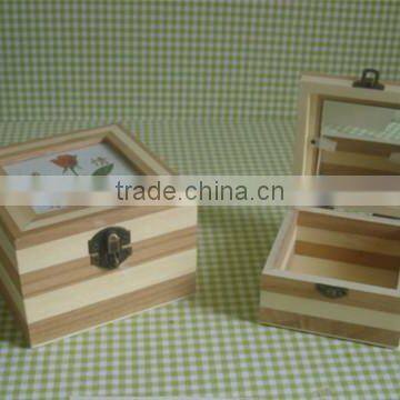 Shangdu Design Small Pretty Wooden Omaments Gift Boxes With Mirror photo-3