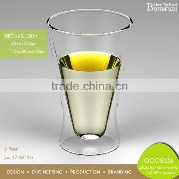 Personalized Mouth Blown Pyrex High Quality Double Beer Glass photo-6