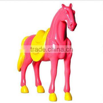 Pink and Black Modern Design Resin Small Horse Statue photo-5