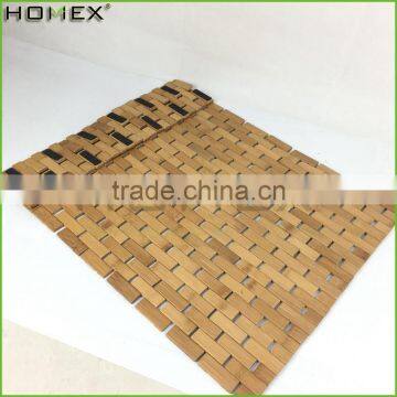 Folding bamboo non slip shower mat Homex-BSCI