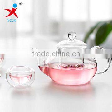 clear large cylinder tableware/drinkware wholesale/hanging ,recycled,wide moutu,wood lid glass teapots with mouth blown