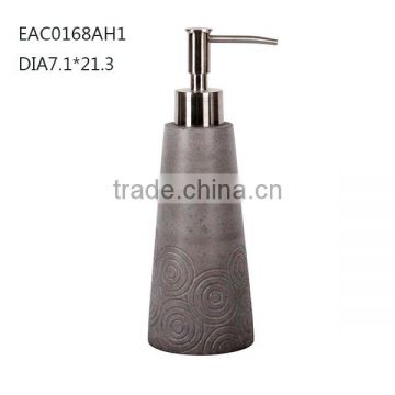 natural pattern cement bathroom accessories sets dark grey white concrete soap dispenser