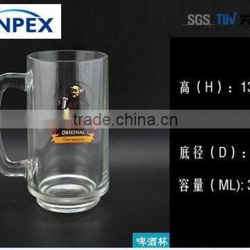 High Clear Beer Glass With Handle photo-3