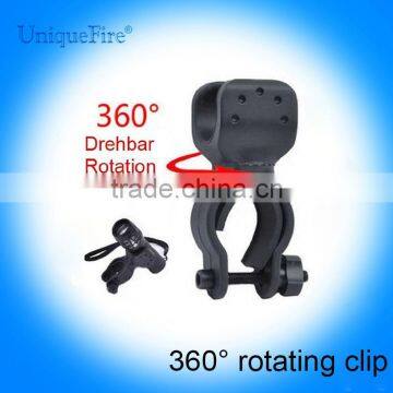 Universal flashlight mount clamp holder 360 degree rotating bike clip