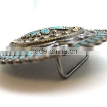 Antique Looking Fashion Hot Sale Embellished Buckle for Belts, Zinc Alloy Material Buckle With Paint Injection and Rhinestones photo-5