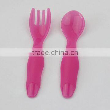 Factory Sale Soft PP Baby Spoon With Fork Baby Spoon Tableware Set photo-2