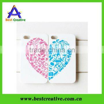 Couple plastic heart printing phone case plastic cover