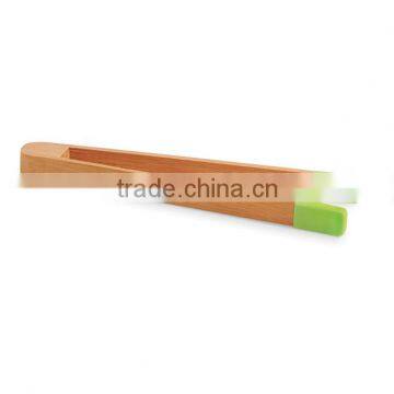 2016 Good selling bamboo bread tong with silicone