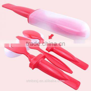 New Design Portable to Travel Food Grade Plastic Fork Spoon Set photo-2