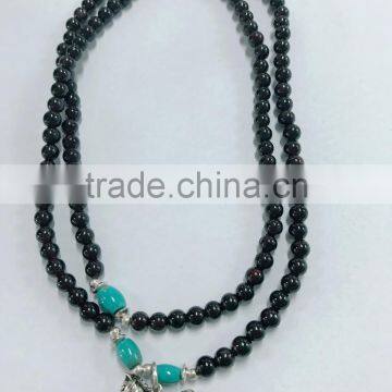 Wholesale Natural Silver Garnet Turquoise Beaded Necklace