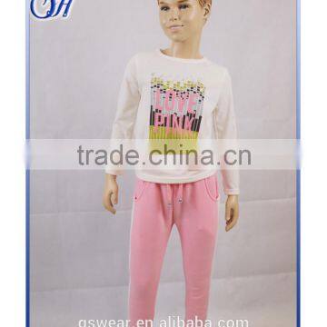 2016 Girls Clothing Set Flower Print Children's Hoodies Jackets+Long Sleeve Inner Shirt+Trousers Three-Piece Suits Kids photo-3