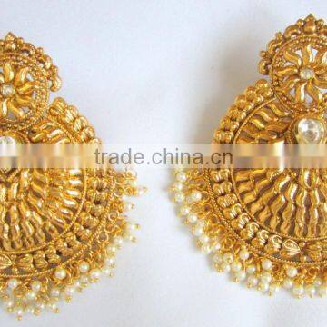 BIG Gold Plated DANGLER Earrings photo-2