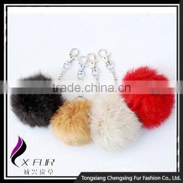 CX-R-36 Cute High Quality Genuine Rabbit Fur Ball Key Chain Keychain