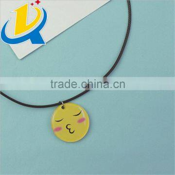 Wholesale Best Quality Black Rope Fashion Emoji Necklace photo-4