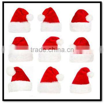 Promotional Red Color Adults Christmas Hat With White Ball photo-4