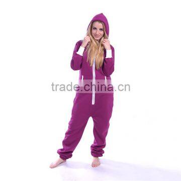 Cheap adult onesie hooded pajama zipper up adult onesie plain colour