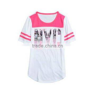 Girl's fancy colorful short sleeve T-shirt