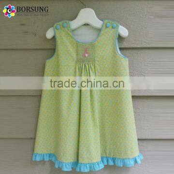 Cotton Hand Smock Baby Girl Dress Cute Easter Girls Dresses Kids Clothes