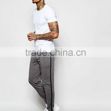 Mens Skinny Jogger Pants Men With Stripe in Gray Wholesale photo-2