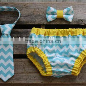 Whloesale Organic Cotton Red Chevron Baby Kids Diaper Covers Bloomers With Tie photo-5