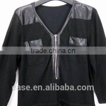 Y Neck With Zipper Jumper Tunic Sweater photo-2