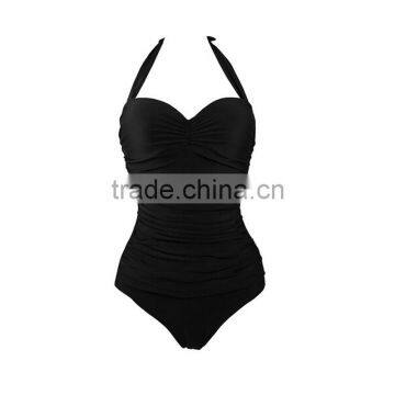 Black Spandex Swimwear for Lady Girl One Piece Swimsuit Dress photo-2