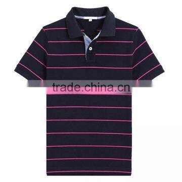 180gsm 65 Polyester 35 Cotton Wholesale Mens Custom Striped Polo Shirt photo-4