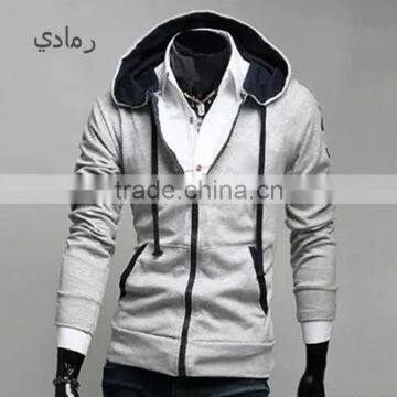 OEM 100% Cotton Plain Zip up Hoodie/ Custom Hoodies for Men