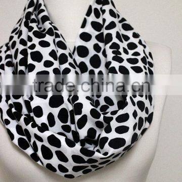 Black on White Polka Dots Infinity Scarf, Circle Scarf, Loop Scarf, Scarves, Spring - Fall - Winter Fashion photo-4