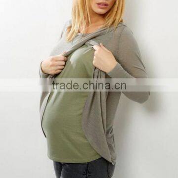 Organic Cotton Nursing Cover Breast Feeding T-shirt for Pregnant