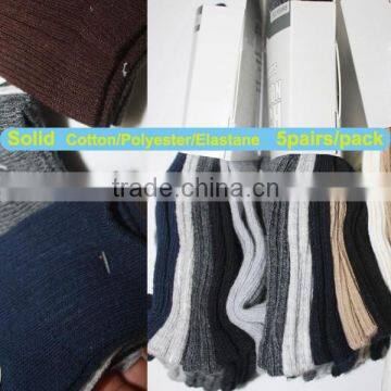 Lovely Teen Boy Tube Socks Solid Color Design Double Needle Cotton Socks photo-3