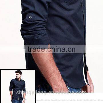 Mens Slim Fit Cotton Casual Shirt With Customer Logo Made in Guangzhou Factory Directly photo-3