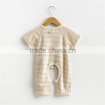 Wholesale Organic Baby Clothes 100% Organic Cotton Striped Romper Baby Clothing photo-3